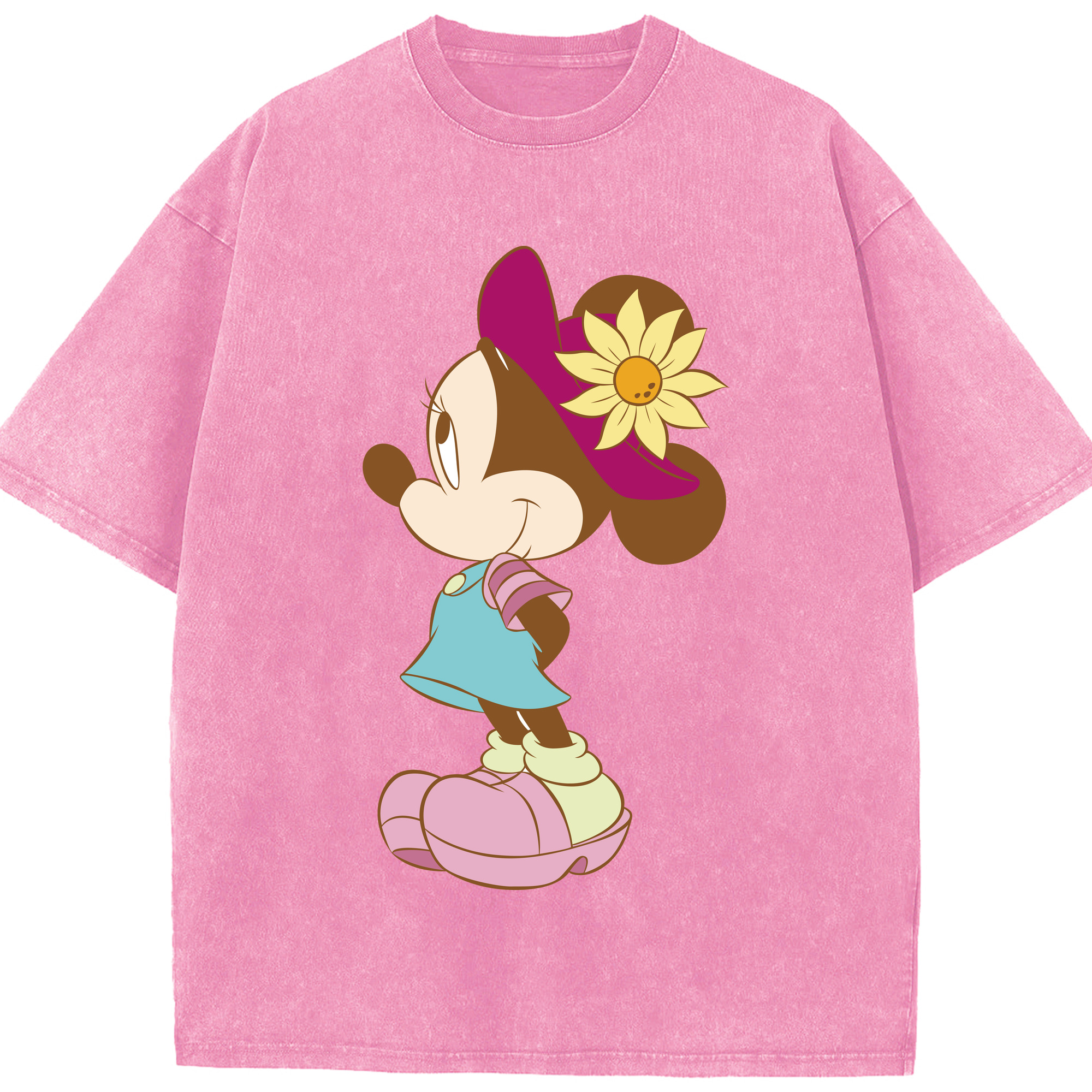 （画像用） ミッキーマウス Mickey Mouse 綿100% ヴィンテージ風 半袖Tシャツ（フロントプリント）